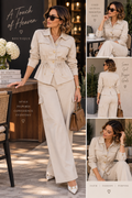Beige Luxe Utility Two-Piece Set
