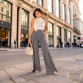 Sophisticated Wrap-Front Wide-Leg Pants