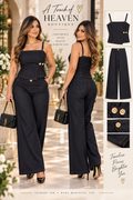 Midnight Elegance Denim Two-Piece Set
