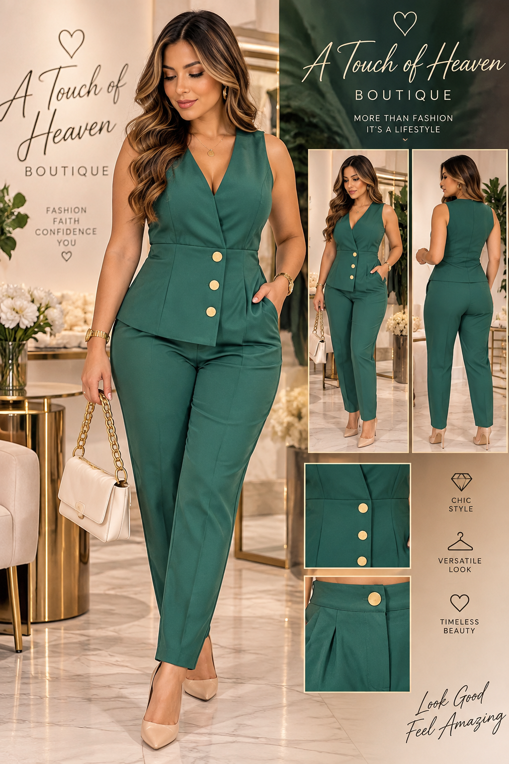 Heavenly Grace Tailored Vest & Pants Set